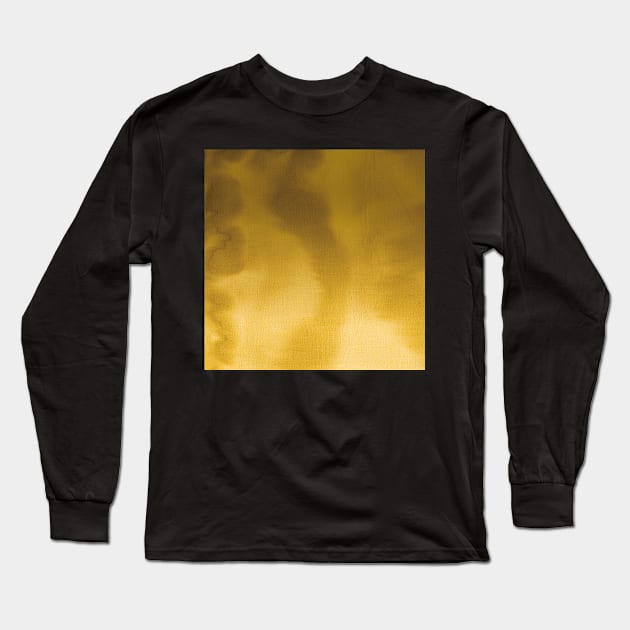 Gold Watercolour Ombre Long Sleeve T-Shirt by lizplummer